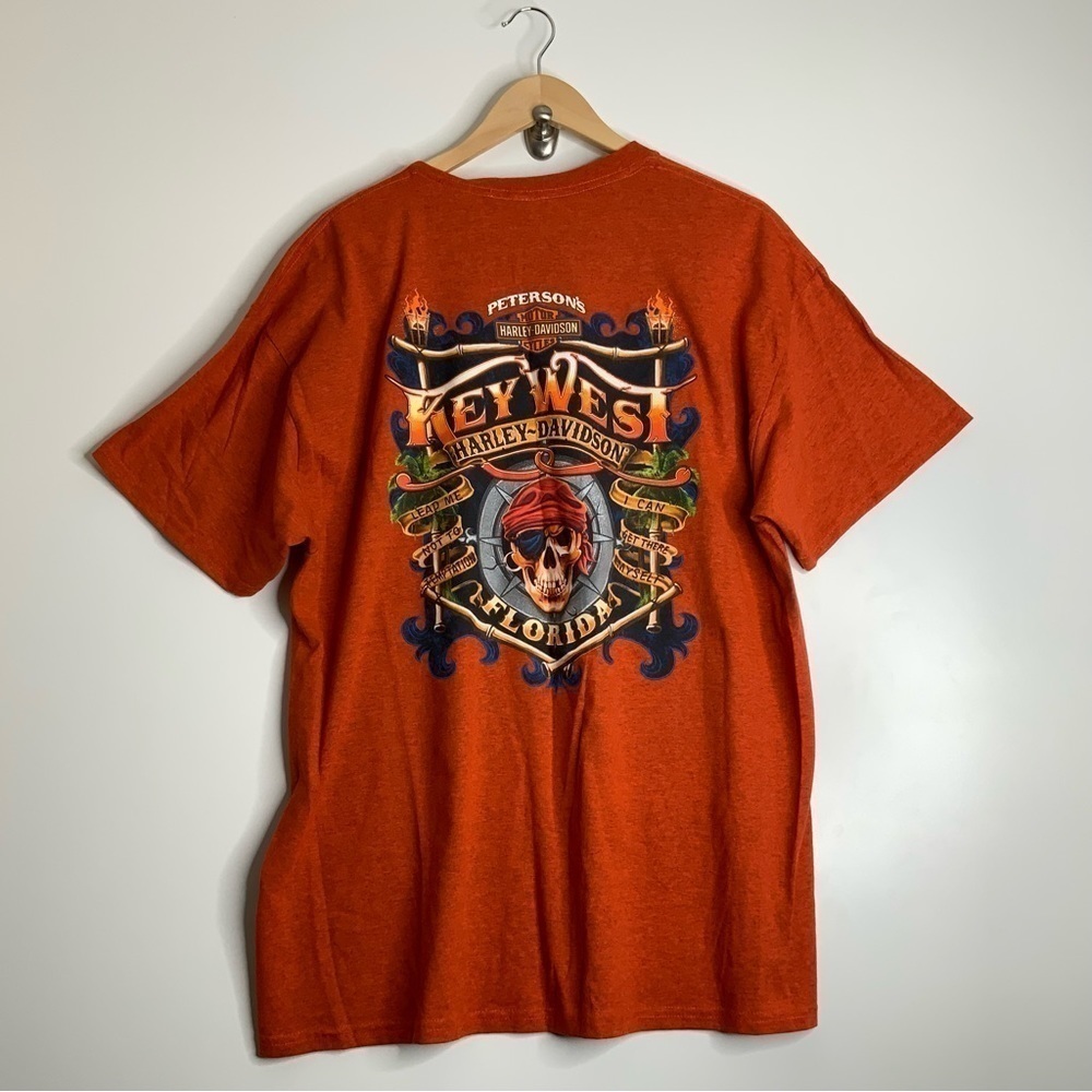 Harley Davidson Bravado Burnt Orange‎ T-Shirt Key West Fla. Size XL. - Picture 2 of 5
